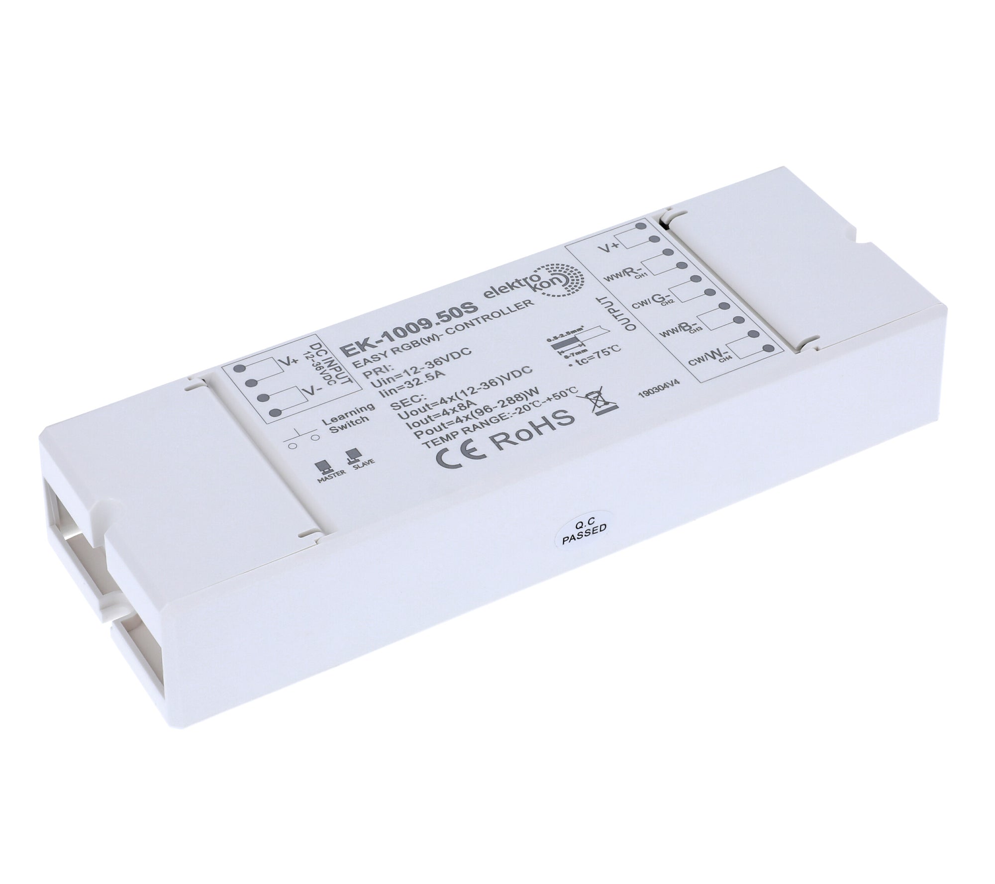 Elektrokon EK-1009.50S EASY RGB(W) LED Controller – 12V-36V DC, 4x8A High-Power Funk-Empfänger
