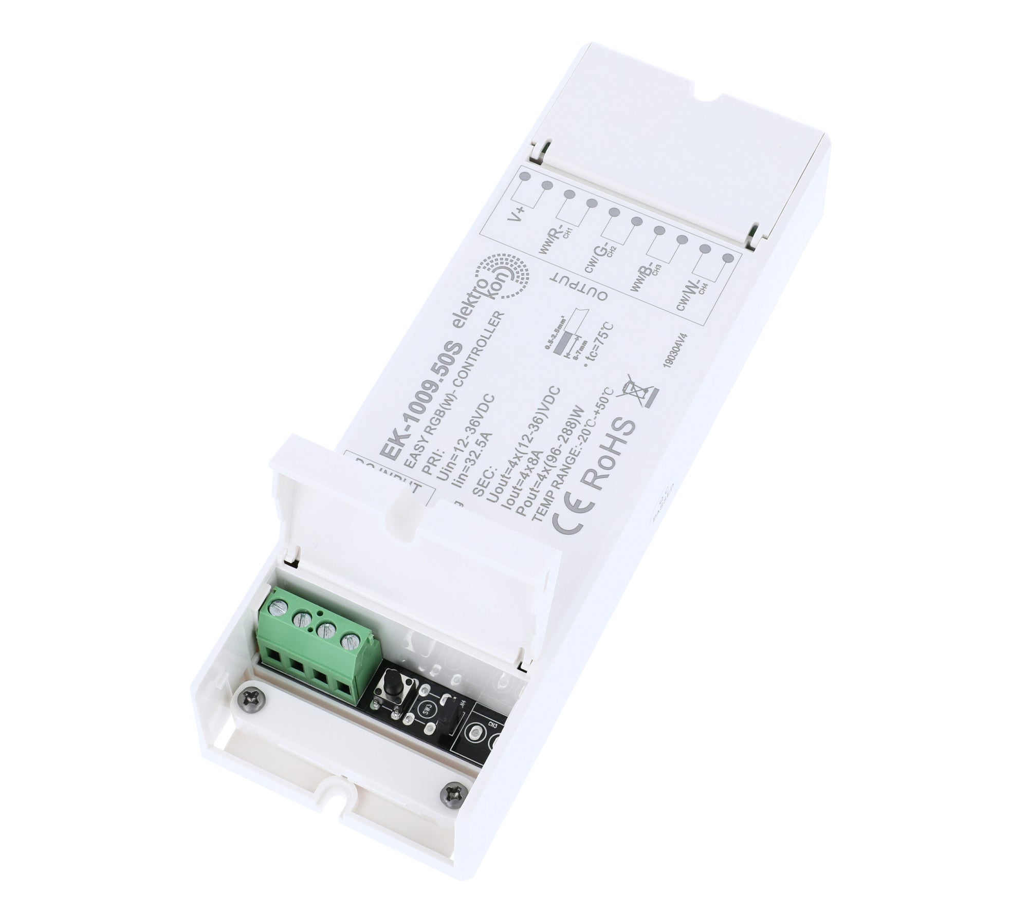 Elektrokon EK-1009.50S EASY RGB(W) LED Controller – 12V-36V DC, 4x8A High-Power Funk-Empfänger