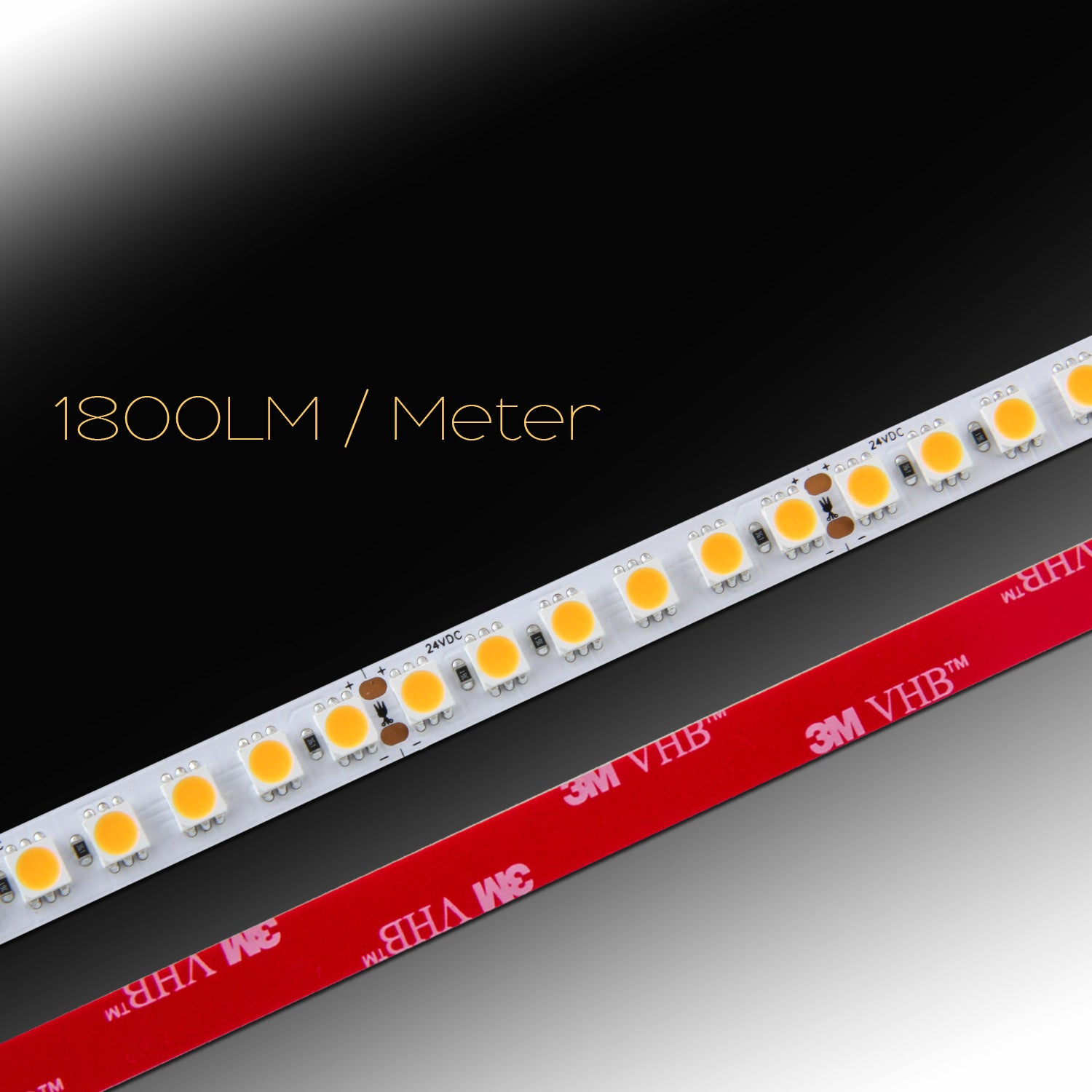 Elektrokon EKH50 High-Power LED-Streifen 24V Neutralweiß 4000K IP20 23W/m 1800lm 120-LEDs/m 3oz Kupfer Fixlängen