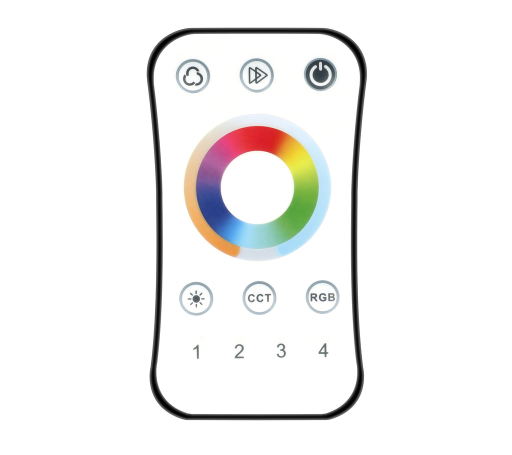 Elektrokon 4-Zonen RF LED Fernbedienung – One-For-All: RGB, RGBW & RGB+CCT Universal-Controller
