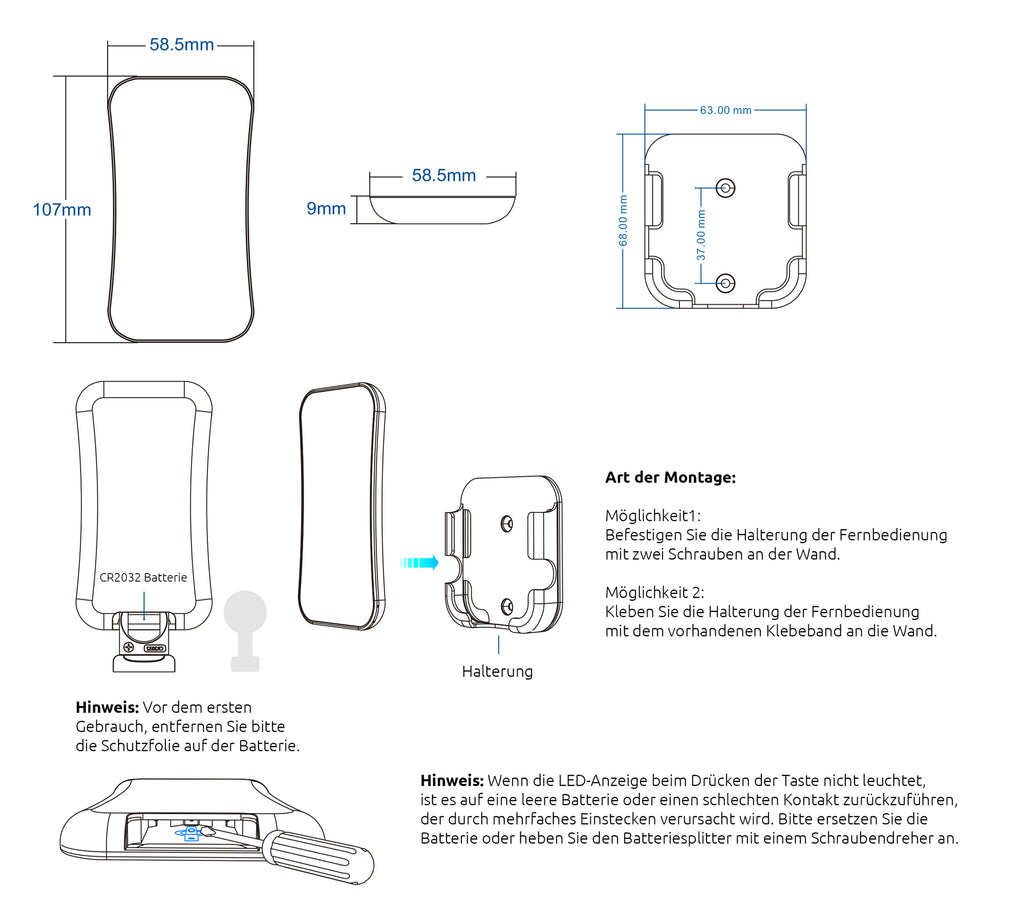 Elektrokon 4-Zonen RF LED Fernbedienung – One-For-All: RGB, RGBW & RGB+CCT Universal-Controller