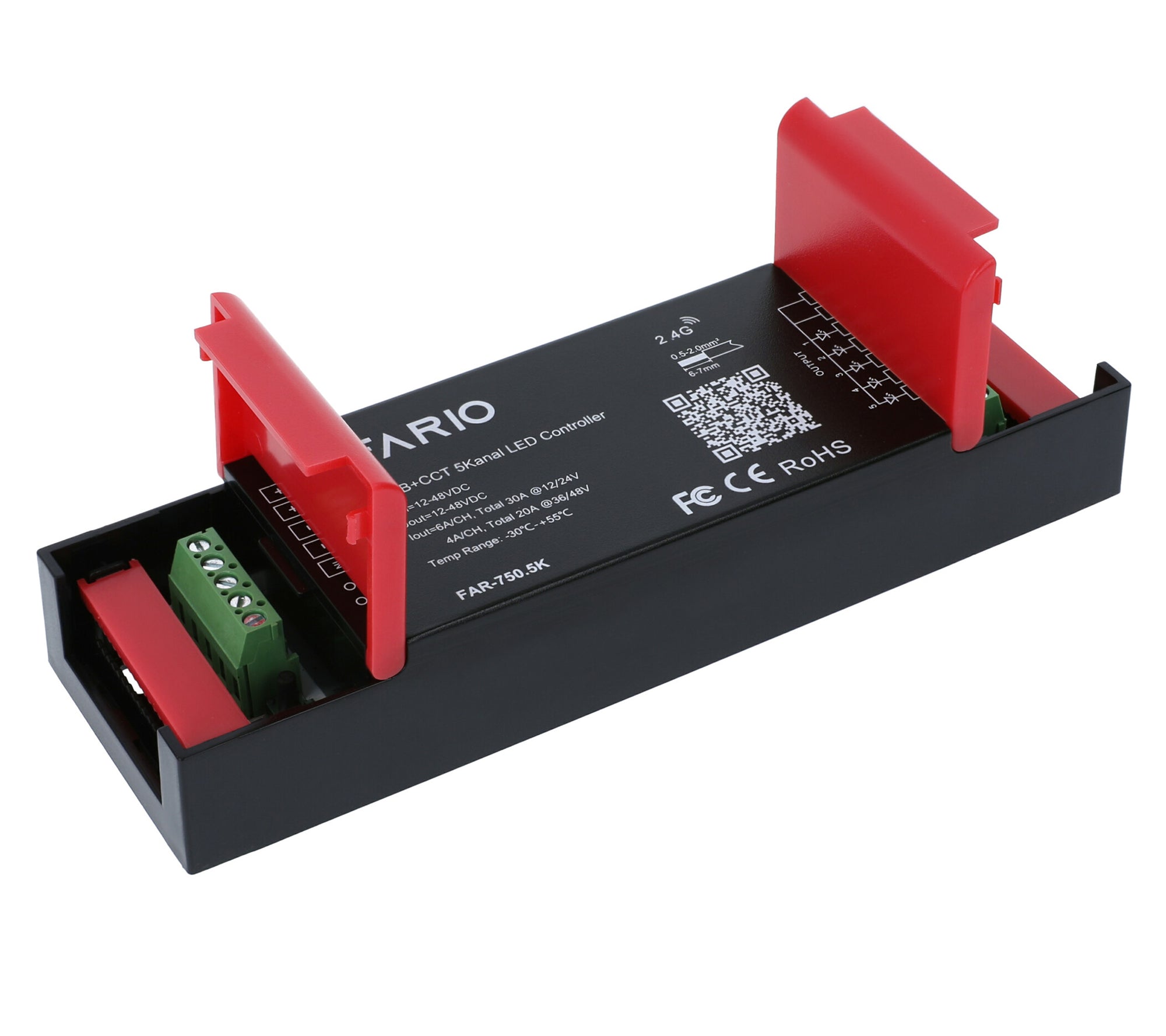Elektrokon 5in1 RF LED Controller 12V-48V DC – Hochleistungs-Empfänger 5x6A für RGB+CCT, RGBW & Mono