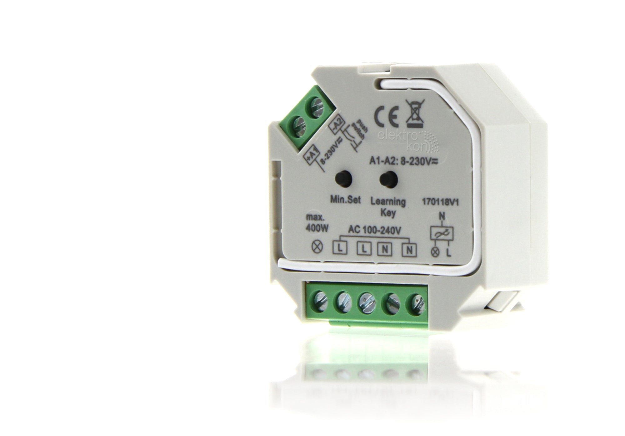 Elektrokon 400W TRIAC LED Dimmaktor 230V – Phasenabschnitt-Dimmer für R-, L-, C-Lasten, Funk & Taster