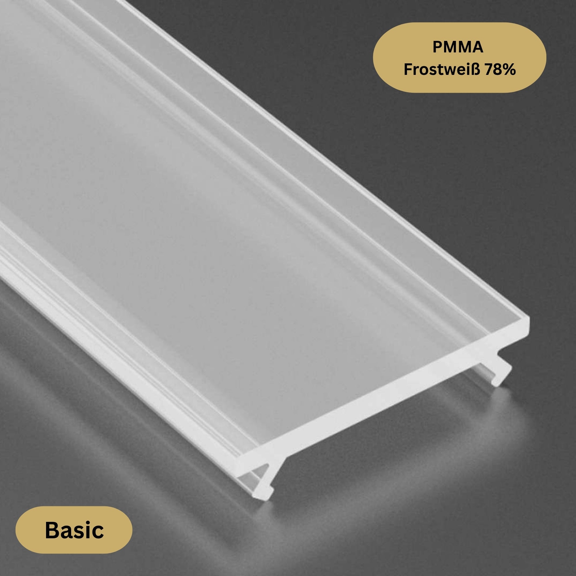 Abdeckung PMMA Basic 202cm Stangenware