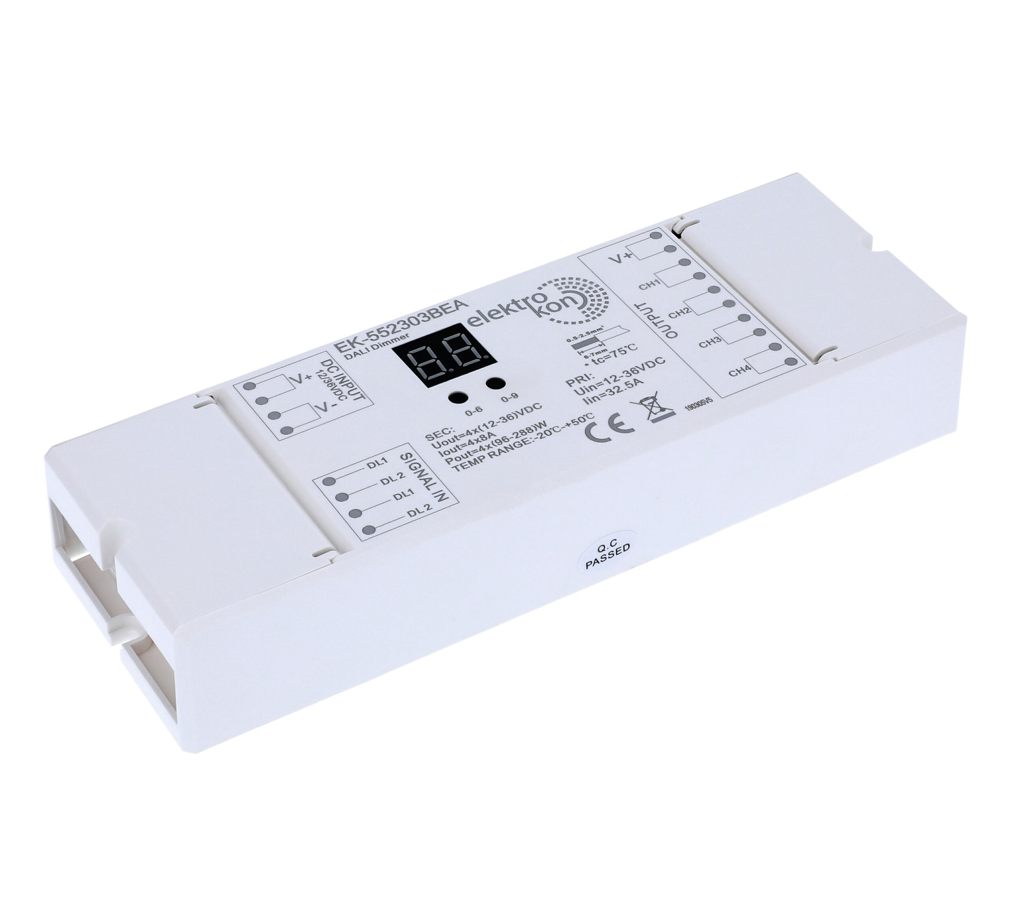 Elektrokon DALI LED Controller 12V-36V – 4-Kanal PWM Dimmer, 4x8A für Mono, RGB & RGBW