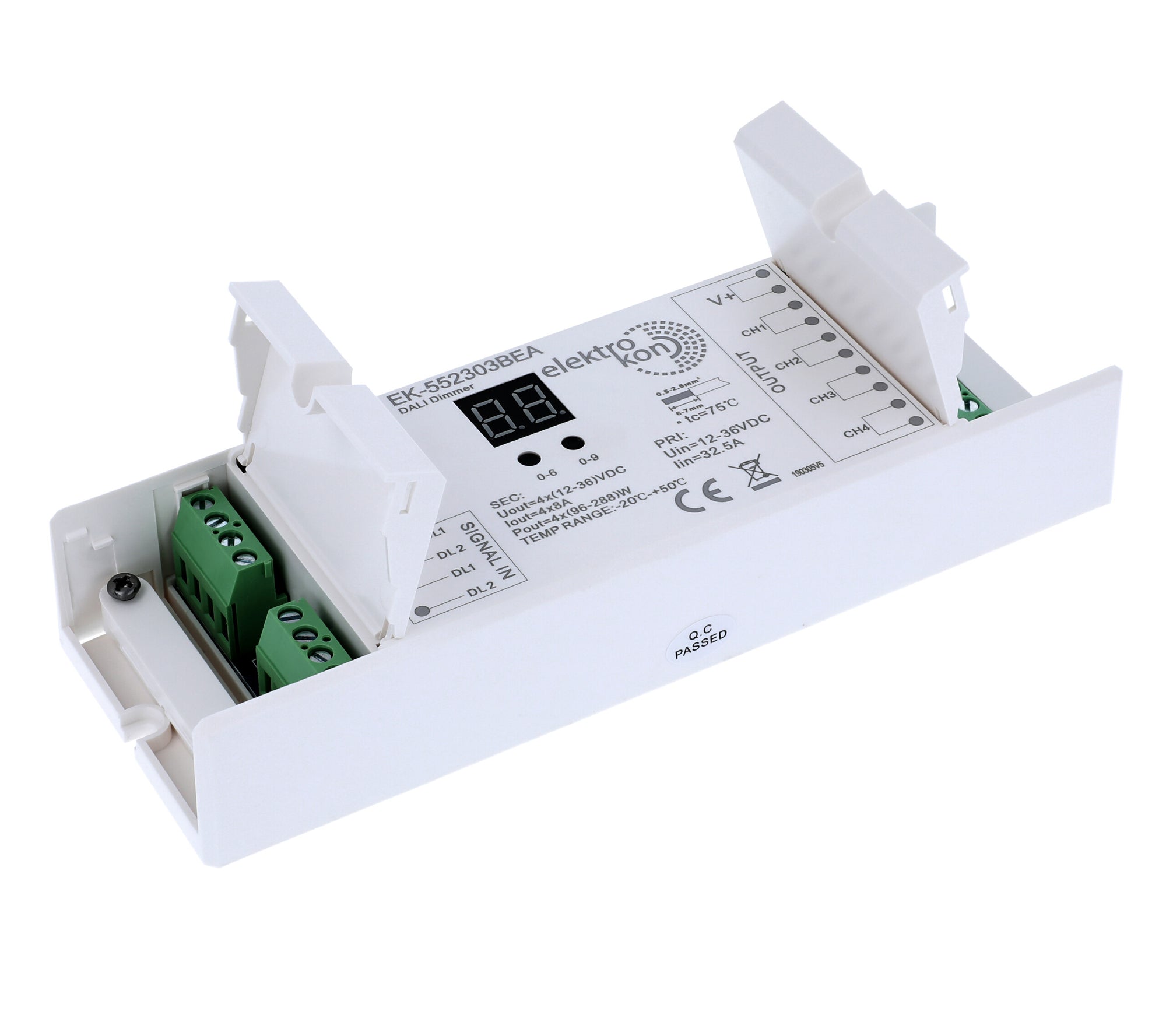 Elektrokon DALI LED Controller 12V-36V – 4-Kanal PWM Dimmer, 4x8A für Mono, RGB & RGBW