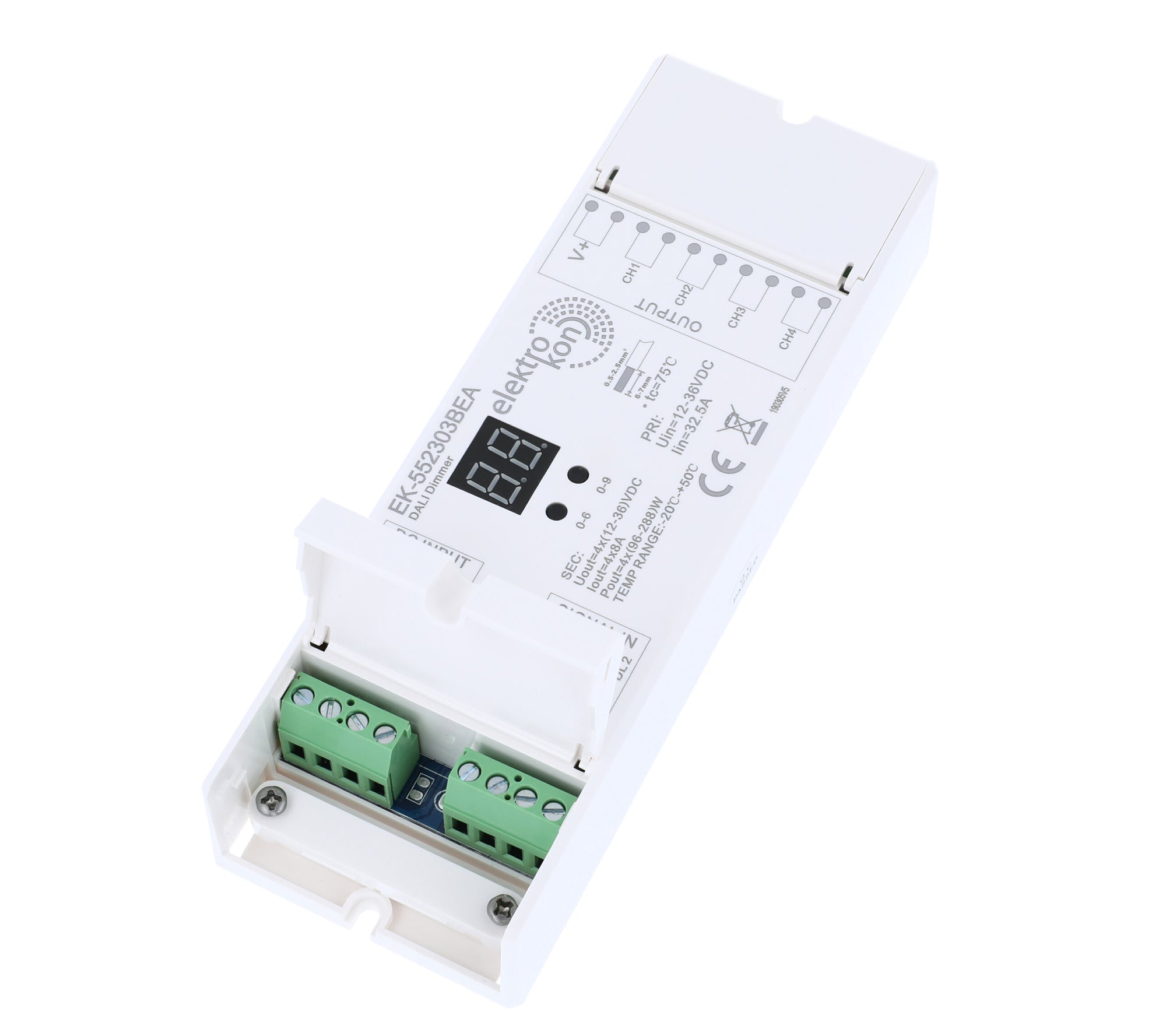 Elektrokon DALI LED Controller 12V-36V – 4-Kanal PWM Dimmer, 4x8A für Mono, RGB & RGBW