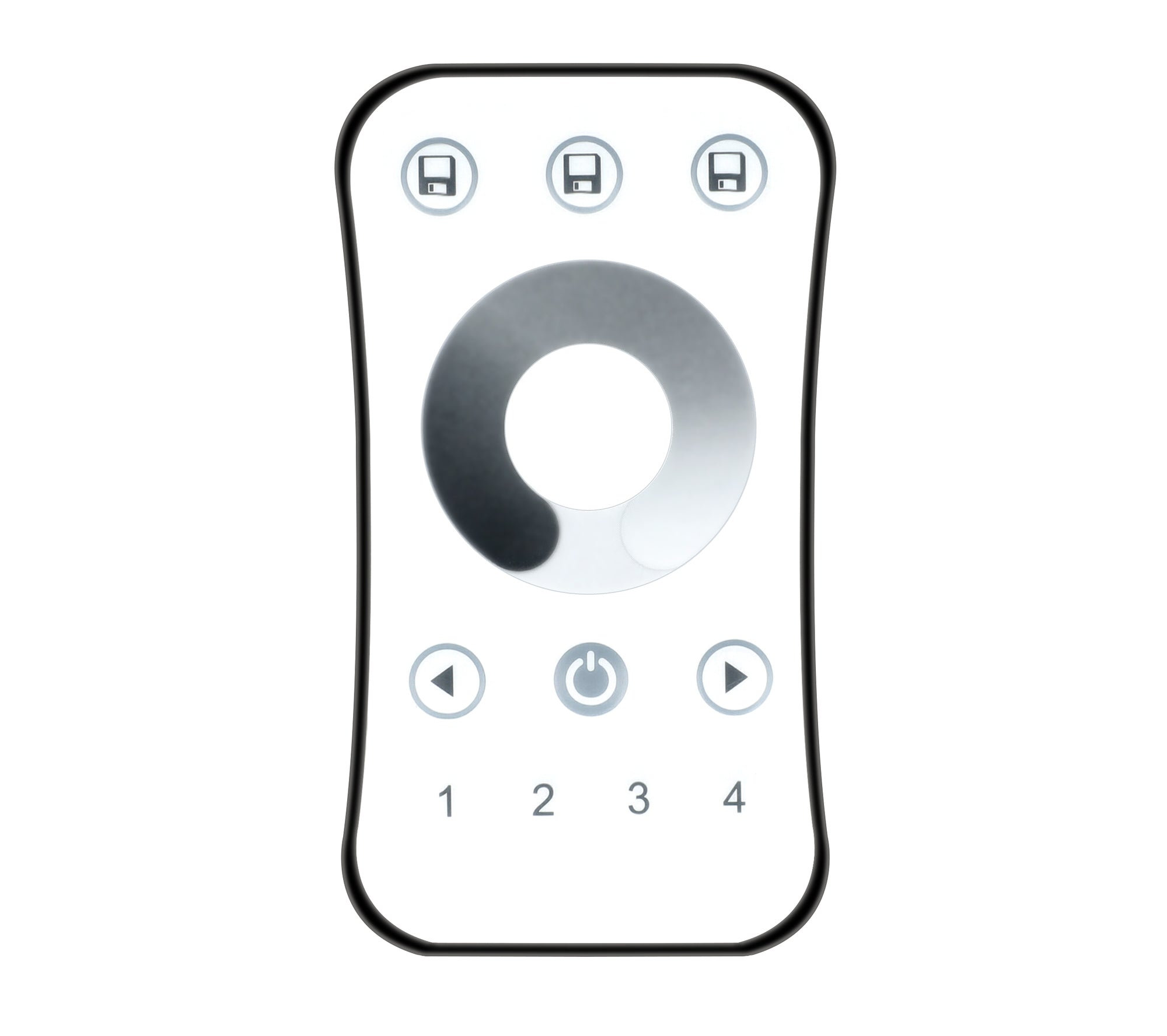 Elektrokon 4-Zonen RF LED Funk-Fernbedienung – 2.4GHz Touch-Dimmer, Weiß