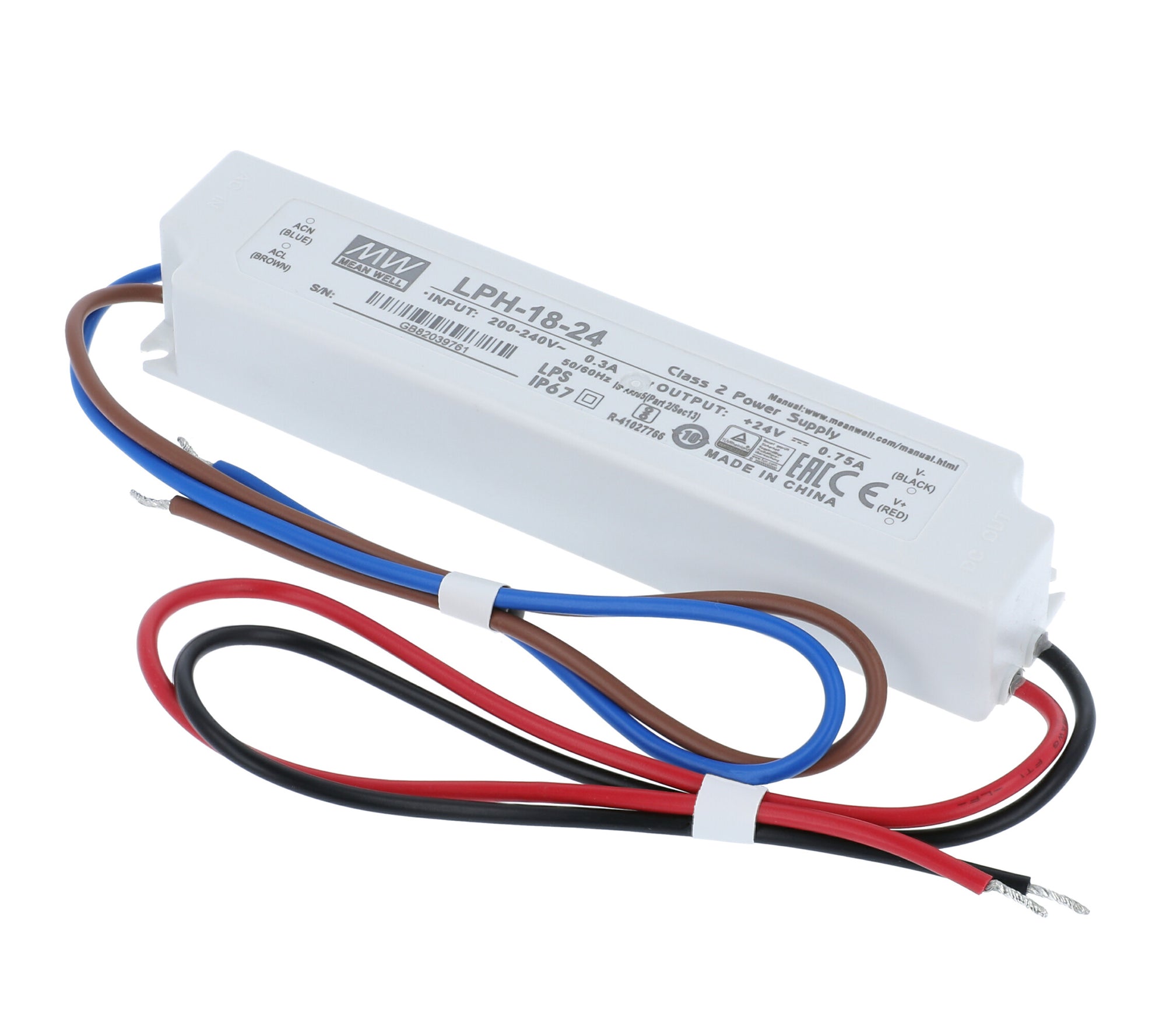 Mean Well LPH-18 LED-Netzteil 12V / 24V DC – Kompaktes IP67 Schaltnetzteil, 18W wasserdicht