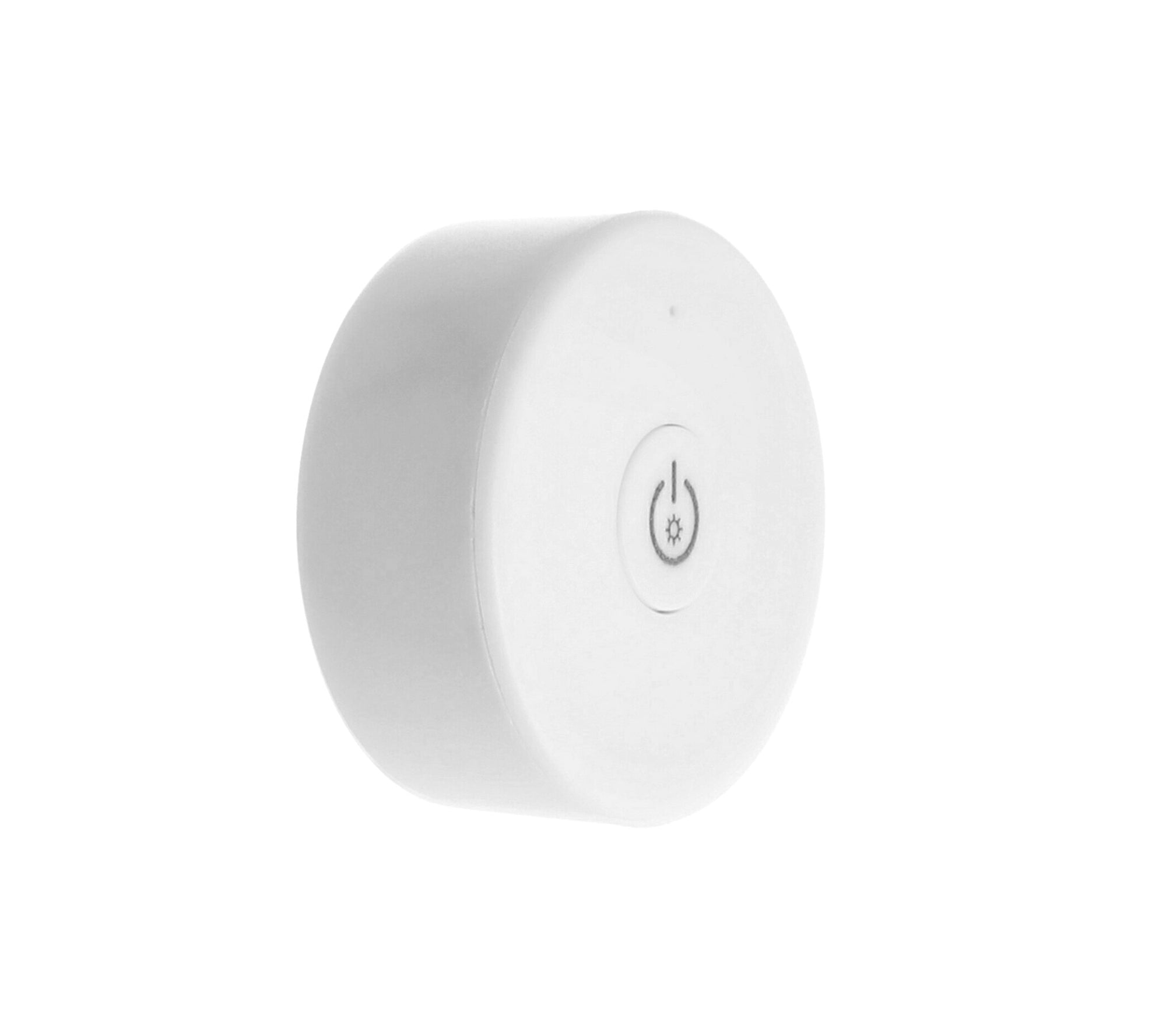 Elektrokon Mini-Rund RF LED Fernbedienung – 1-Zone Funk-Dimmer, Magnetisch, Weiß