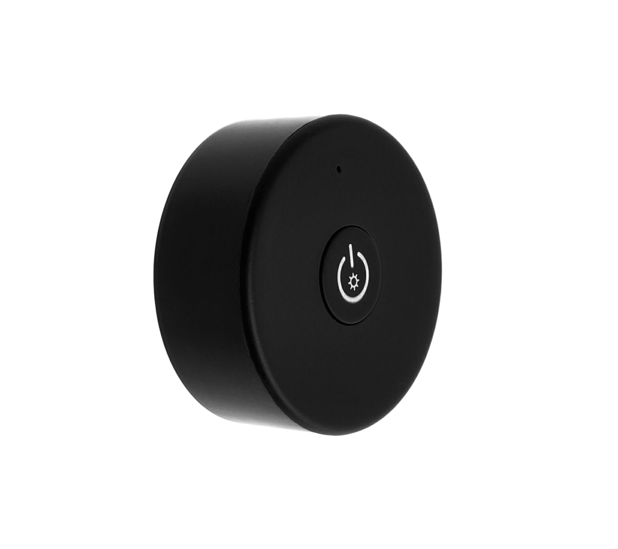 Elektrokon Mini-Rund RF LED Fernbedienung – 1-Zone Funk-Dimmer, Magnetisch, Schwarz