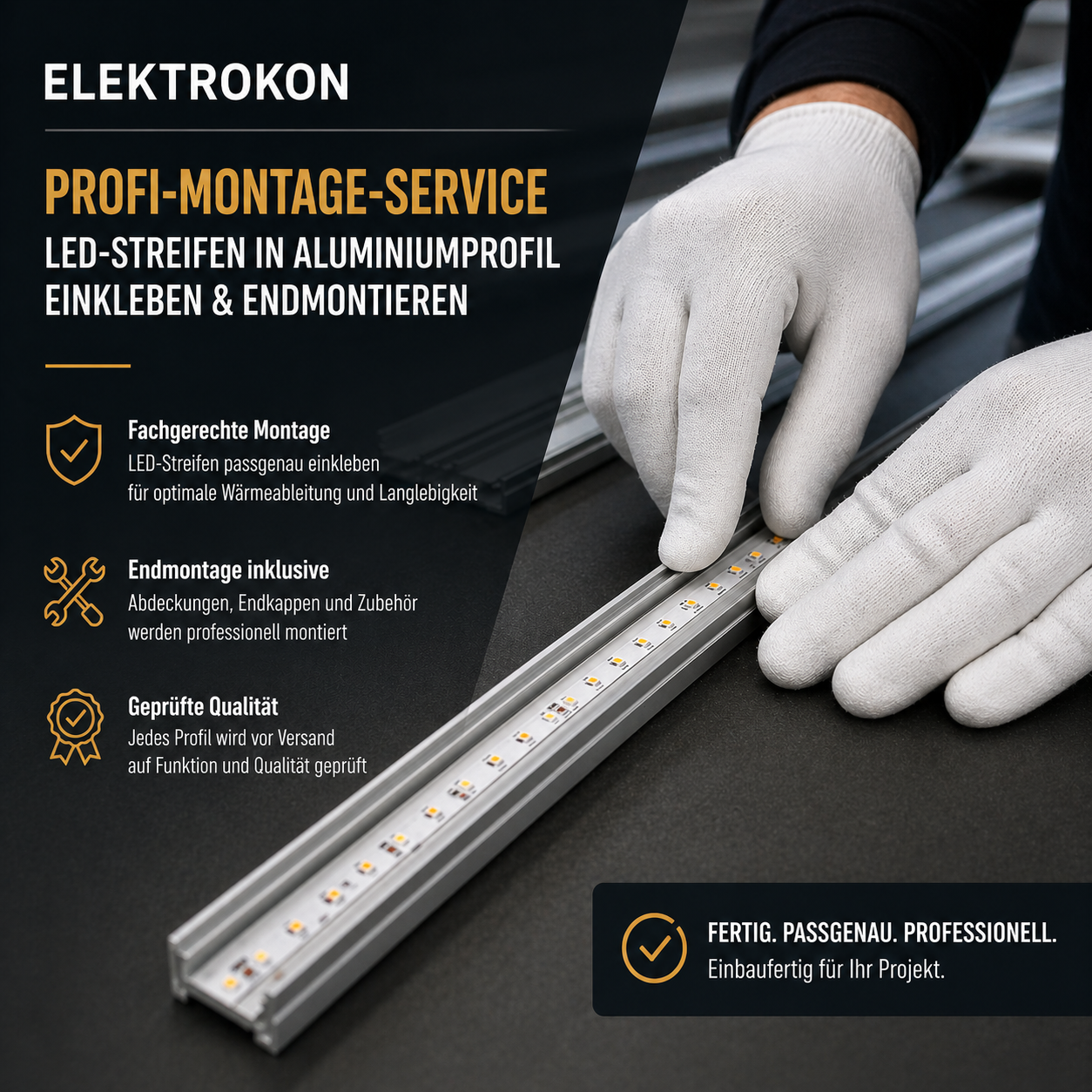 Elektrokon EKH50 LED-Streifen 24V Neutralweiß 4000K | 23W/m 1800lm/m CRI90+ | Konfigurator Maßanfertigung