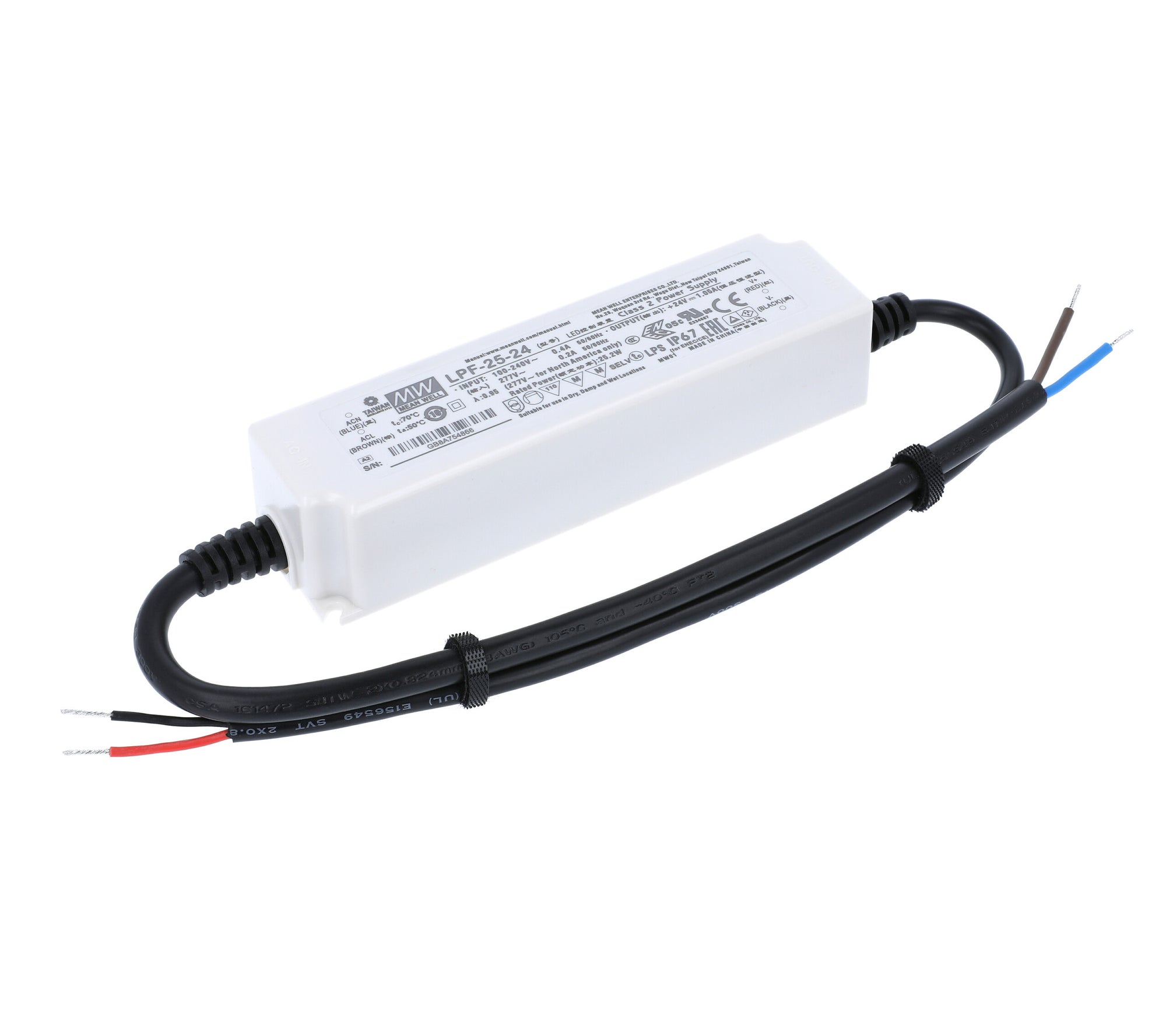Mean Well LPF LED-Netzteil 12V / 24V DC – IP30 Schaltnetzteil 25W - 60W mit aktivem PFC