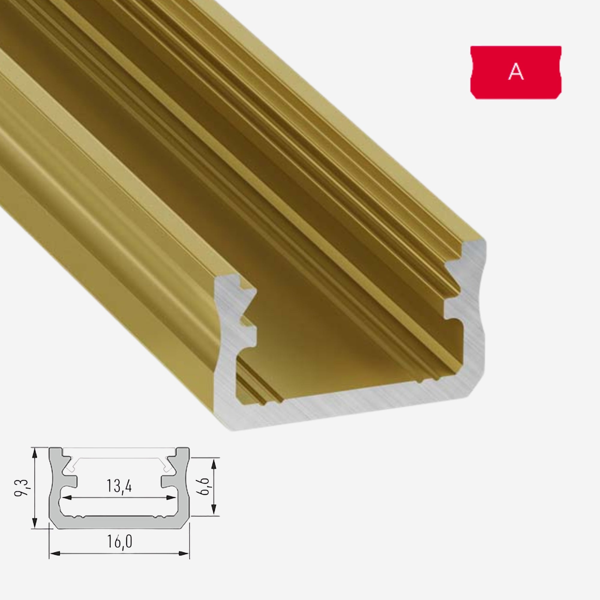 LED Aluminium Aufbauprofil Typ A - 202cm Stangenware