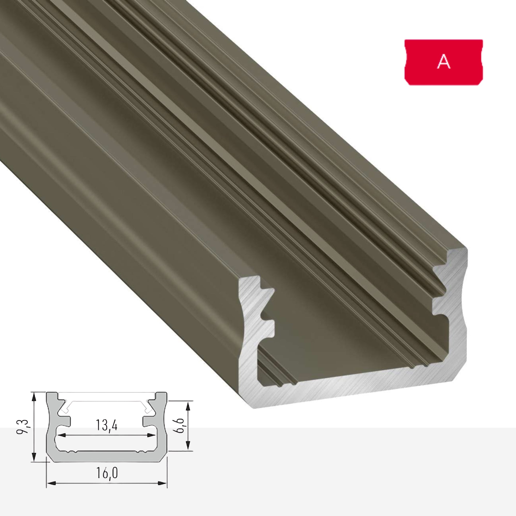 LED Aluminium Aufbauprofil Typ A - 202cm Stangenware