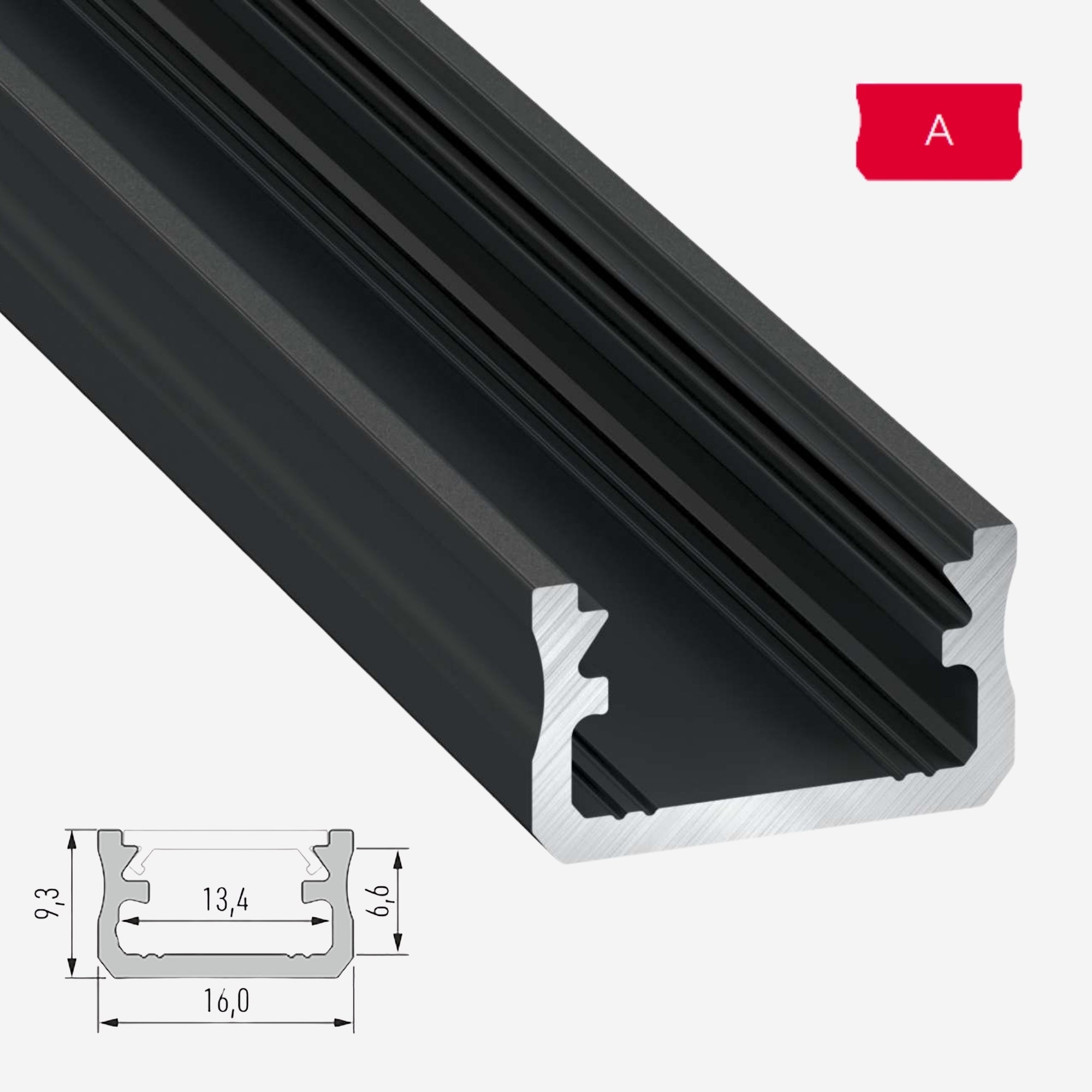 LED Aluminium Aufbauprofil Typ A - 202cm Stangenware