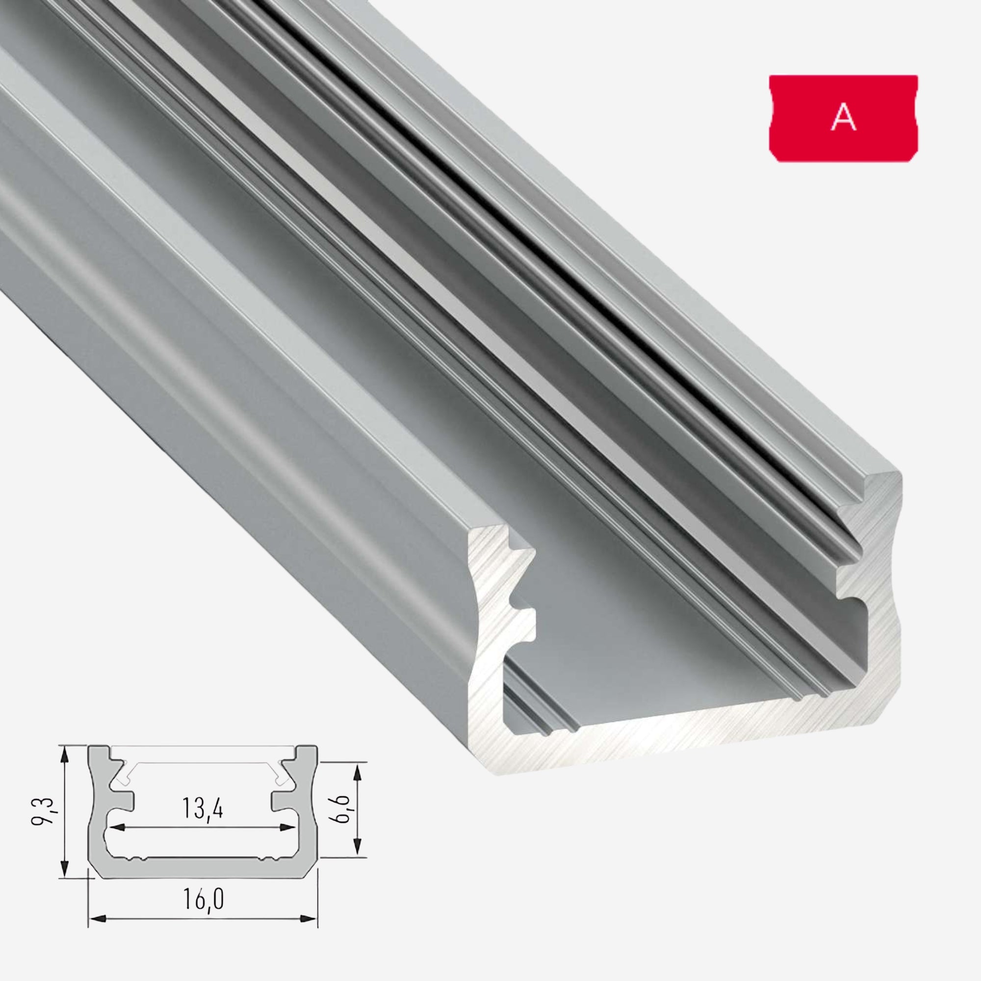LED Aluminium Aufbauprofil Typ A - 202cm Stangenware