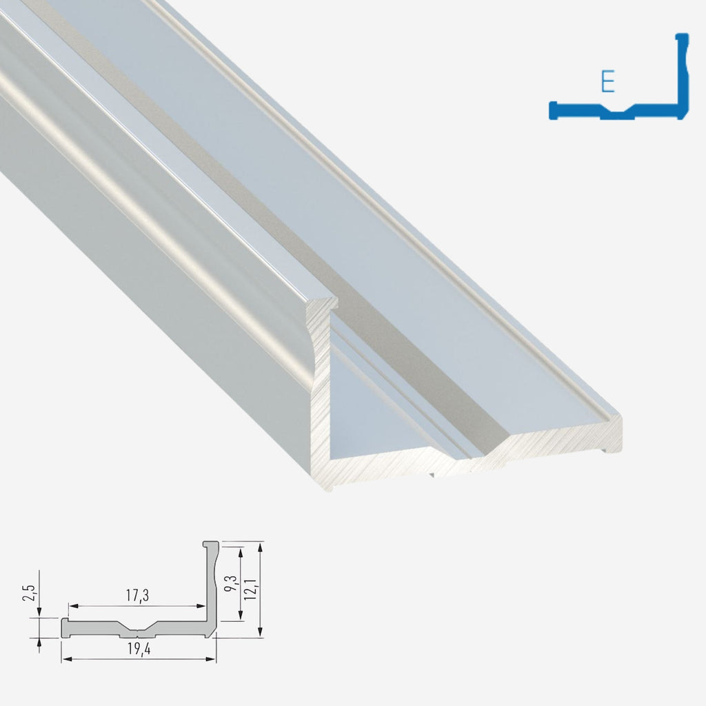 LED Aluminium Aufbauprofil Typ E - Konfigurierbar