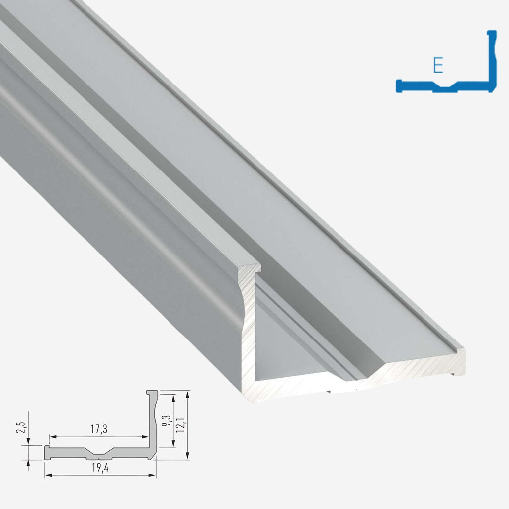 LED Aluminium Aufbauprofil Typ E - Konfigurierbar