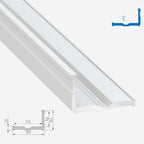 LED Aluminium Aufbauprofil Typ E - Konfigurierbar