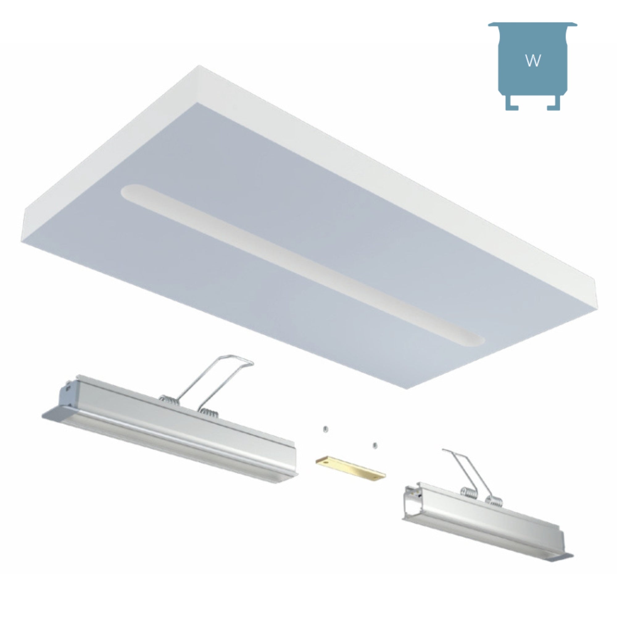 LED Aluminium Einbauprofil Typ W – 202cm Stangenware