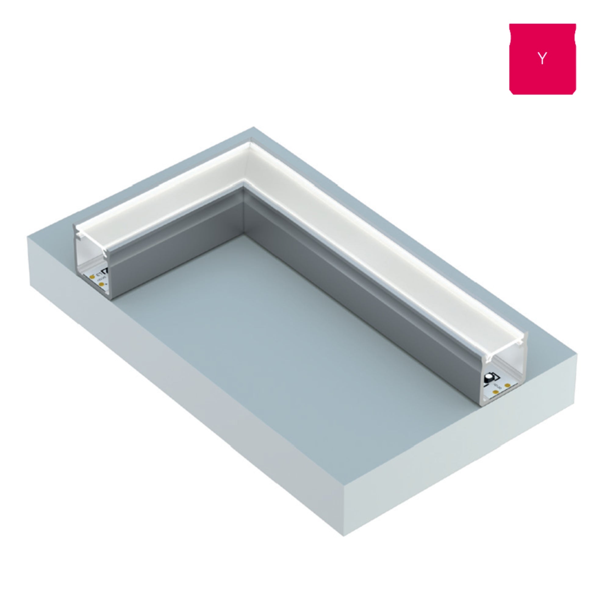 LED Aluminium Aufbauprofil Typ Y - Konfigurierbar