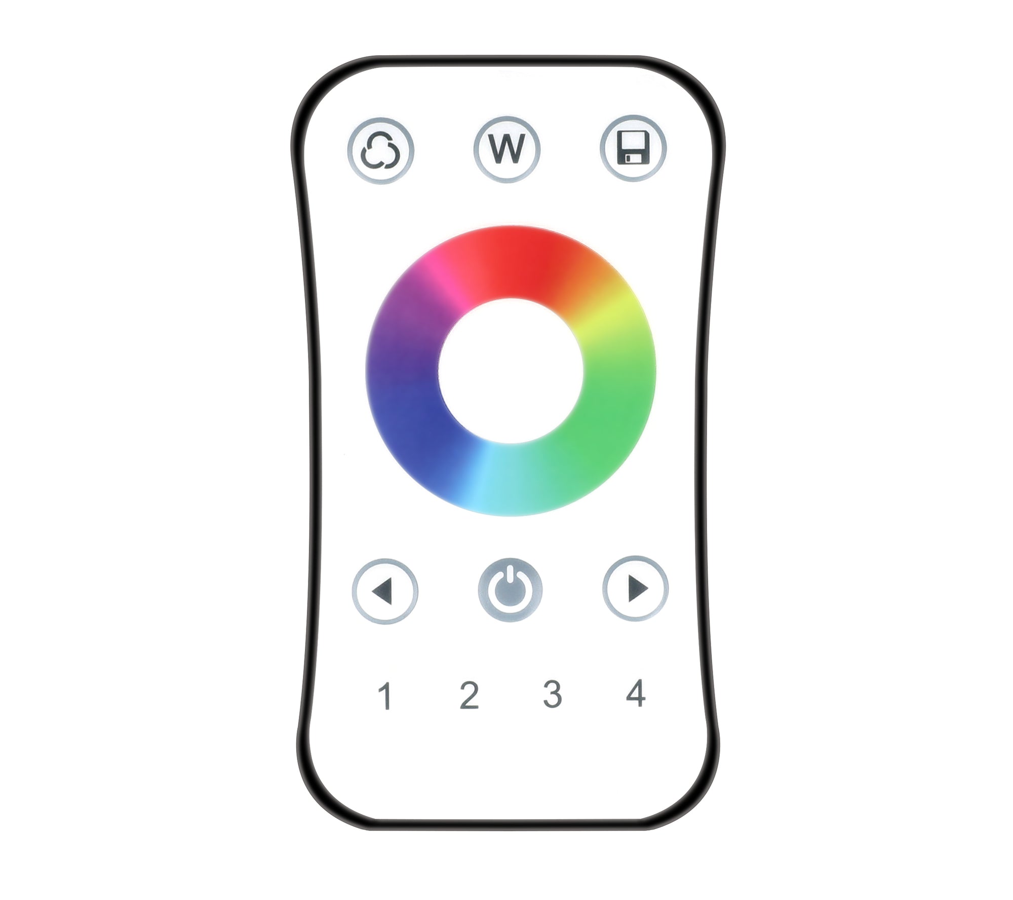 Elektrokon 4-Zonen RGB / RGBW LED Funk-Fernbedienung – 2.4GHz Ultra-Slim Controller