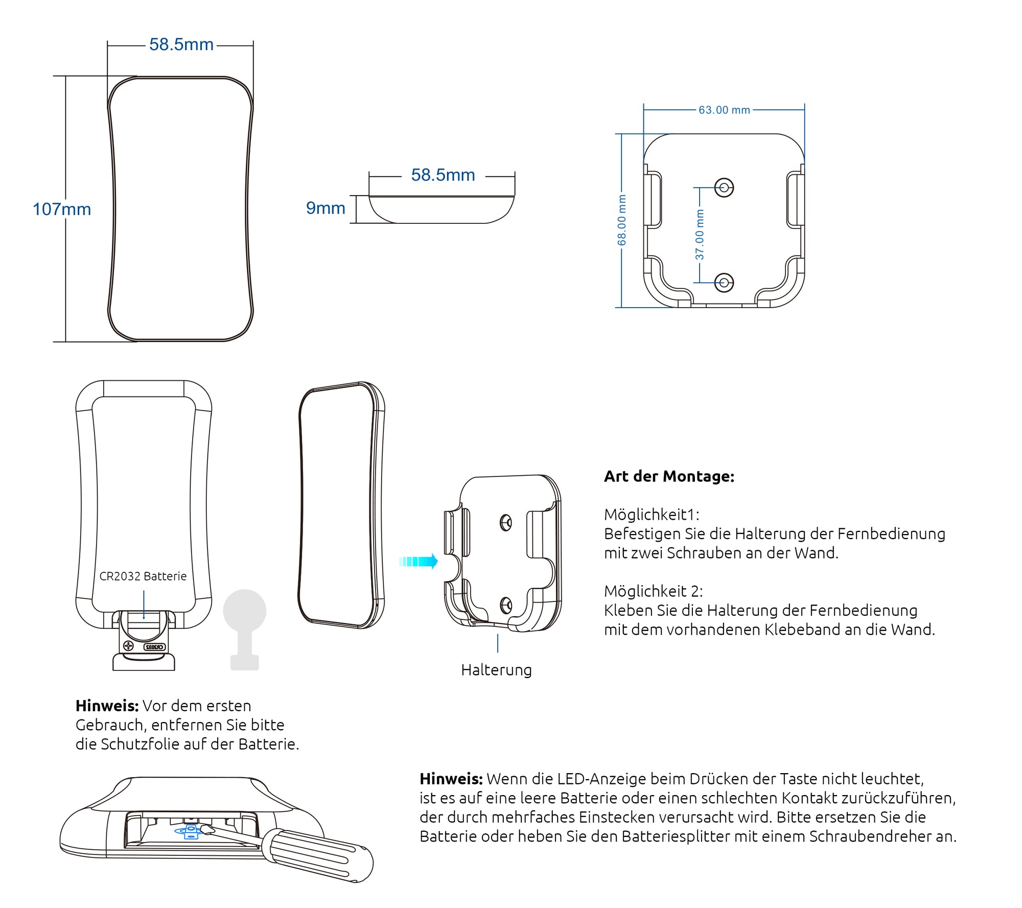 Elektrokon 4-Zonen RGB / RGBW LED Funk-Fernbedienung – 2.4GHz Ultra-Slim Controller