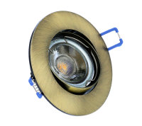 LED Einbaustrahler Bronze Alu-Druckguss GU10 schwenkbar Einbauleuchte Rahmen