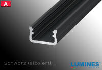 LED Profil Aluminium "LUMINES A" 1 Meter+ Abdeckung + Endkappen + Montageklammer Silber milchweiß PMMA 51% flach