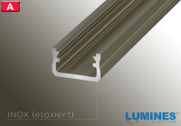 LED Profil Aluminium "LUMINES A" 1 Meter+ Abdeckung + Endkappen + Montageklammer Silber milchweiß PMMA 51% flach