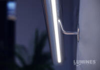 LED Profil Aluminium "LUMINES X" 1,5 Meter+ Abdeckung + Endkappen + Montageklammer Weiß(lackiert) frostweiß PMMA 78%