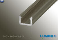 LED Profil Aluminium "LUMINES X" 1,5 Meter+ Abdeckung + Endkappen + Montageklammer Weiß(lackiert) frostweiß PMMA 78%