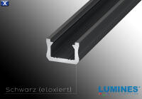 LED Profil Aluminium "LUMINES X" 1,5 Meter+ Abdeckung + Endkappen + Montageklammer Weiß(lackiert) frostweiß PMMA 78%