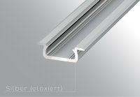 LED Profil Aluminium "LUMINES B" + Abdeckung + Endkappen + Montageklammer