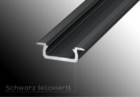 LED Profil Aluminium "LUMINES B" + Abdeckung + Endkappen + Montageklammer