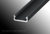 LED Profil Aluminium "LUMINES D" 1 Meter+ Abdeckung + Endkappen + Montageklammer Silber(eloxiert) milchweiß PMMA 51% flach