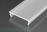 LED Profil Aluminium "LUMINES D" 2 Meter+ Abdeckung + Endkappen + Montageklammer Silber(eloxiert) milchweiß PMMA 51% flach